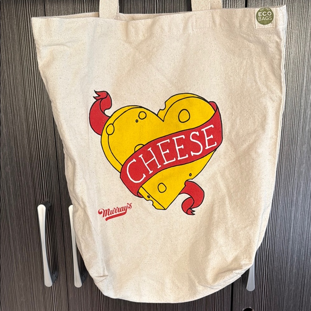 Cream and Yellow Cheese Graphic Tote Bag